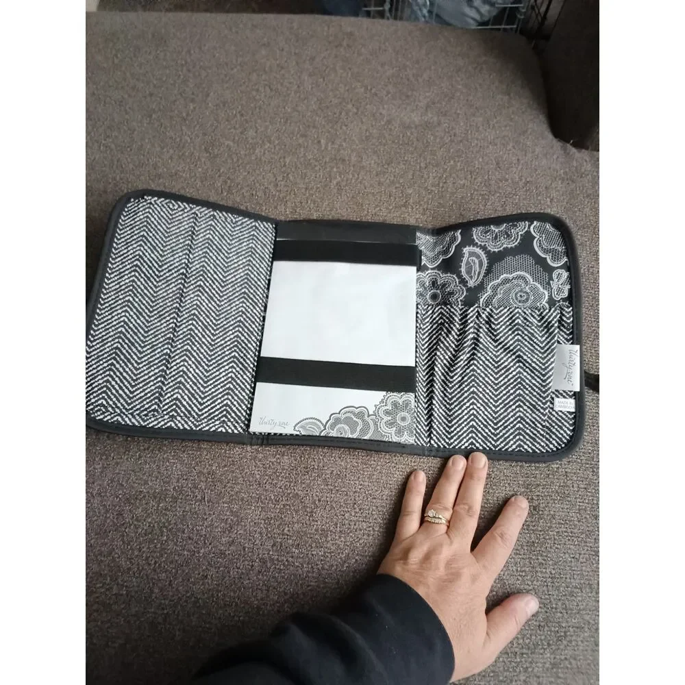 Thirty One Fold and Go Organizer Black Botanical Lace New
